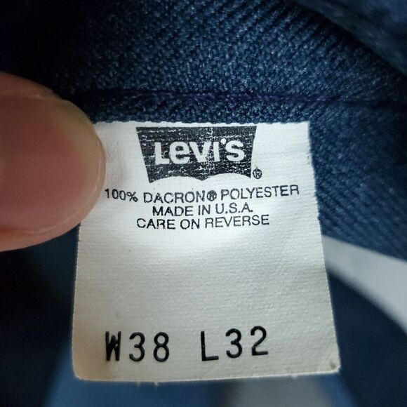 Vintage 90s Levis Pants Mens 36x32 100% Dacron Polyester Workwear Made USA - Picture 2 of 15